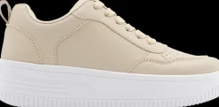 Sale beżowe sneakersy damskie na białej podeszwie Damskie Sportowe