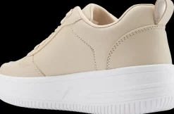 Sale beżowe sneakersy damskie na białej podeszwie Damskie Sportowe