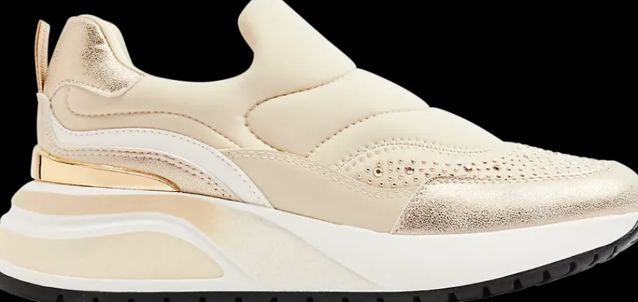Discount beżowe sneakersy damskie ozdobione kryształkami Damskie Sportowe