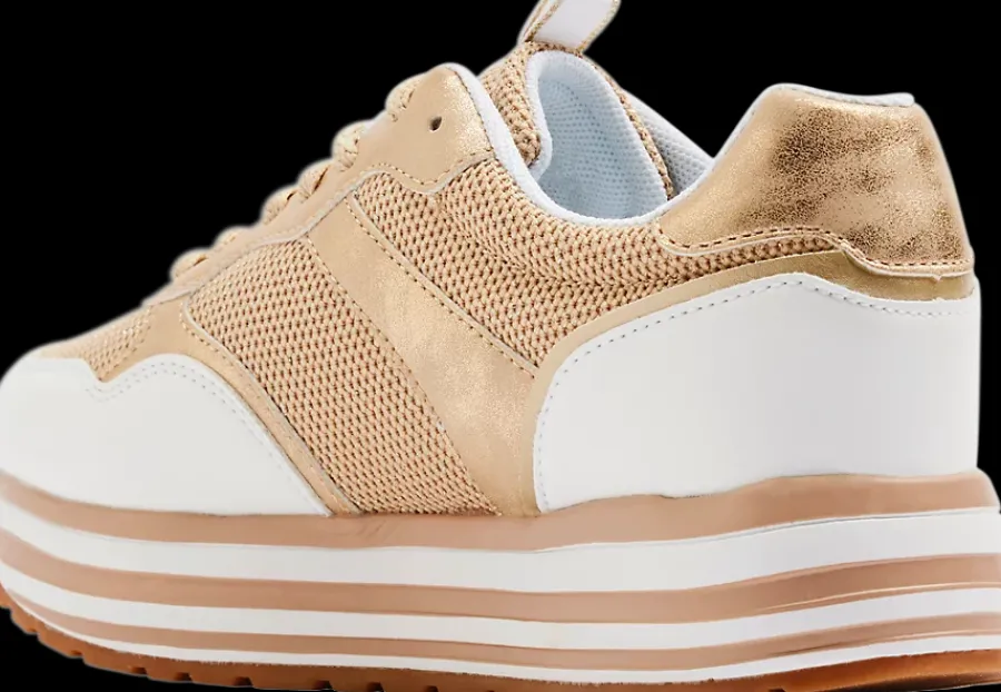 Best beżowo-białe sneakersy damskie Damskie Sportowe
