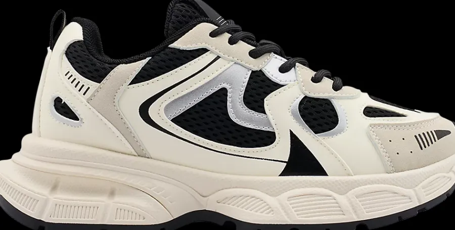 Online beżowo-czarne sneakersy damskie Damskie Sportowe