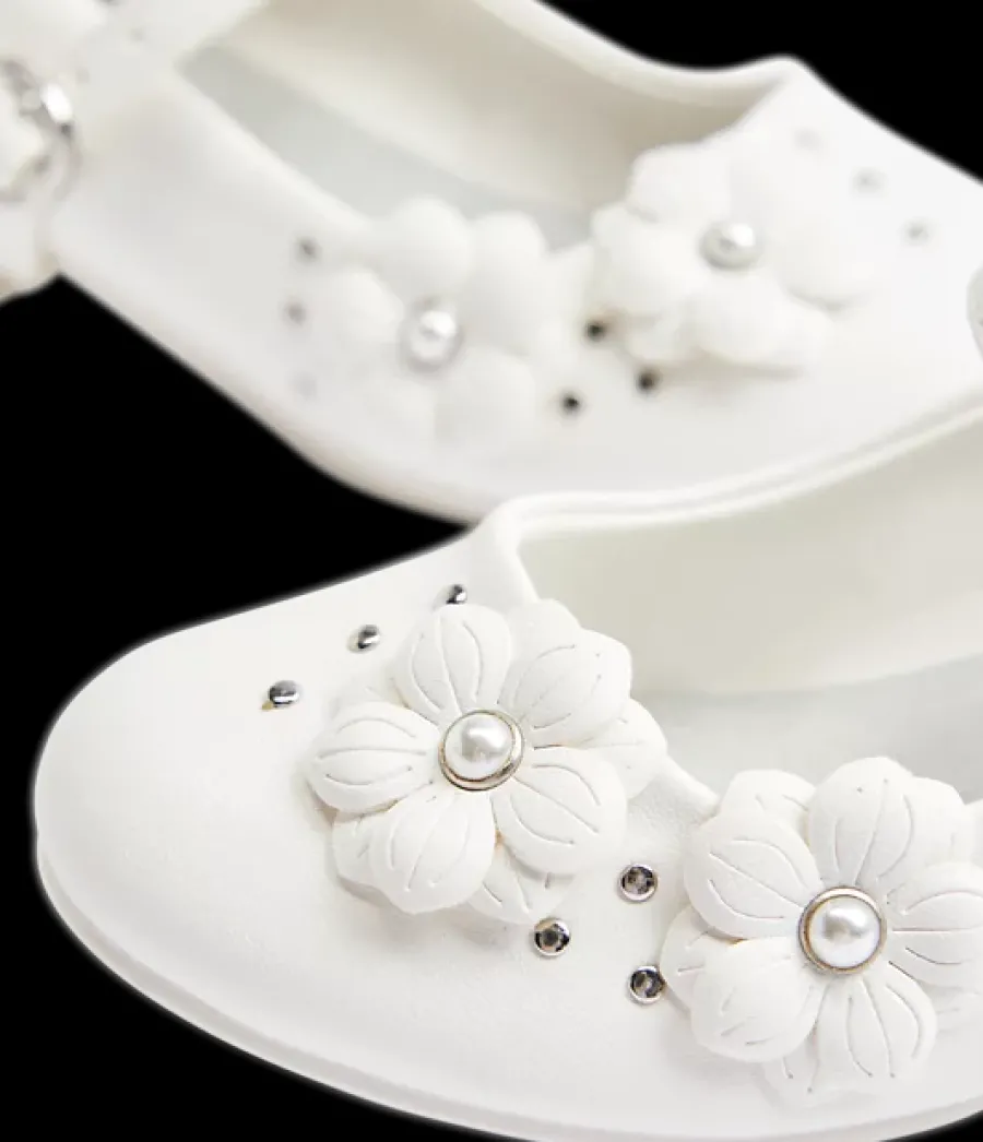 Clearance białe komunijne buty dziewczęce Dzieci Baleriny