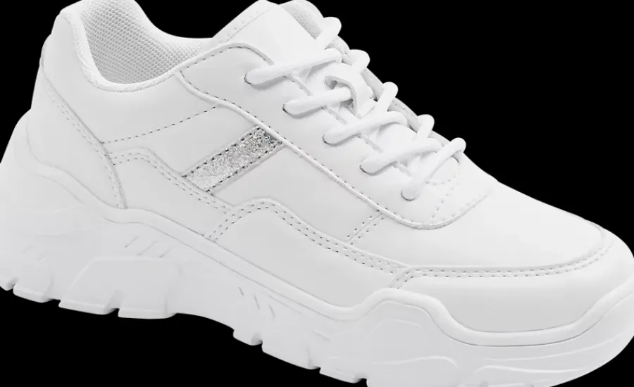 New białe masywne sneakersy dziewczęce Dzieci Sportowe|Do Szkoły