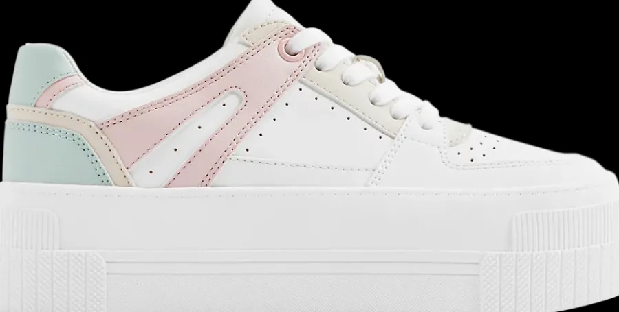 Outlet białe sneakersy damskie na platformie Damskie Sportowe