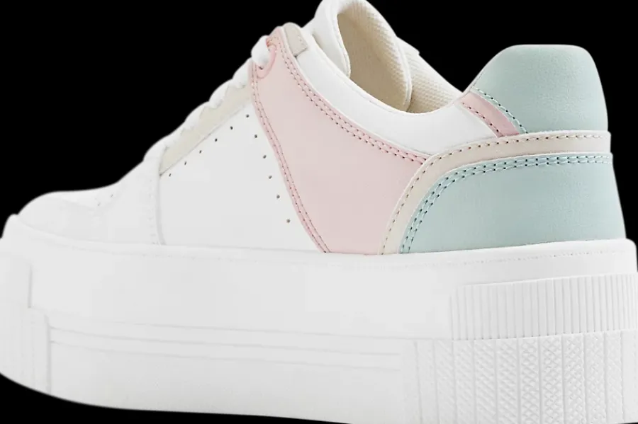 Outlet białe sneakersy damskie na platformie Damskie Sportowe