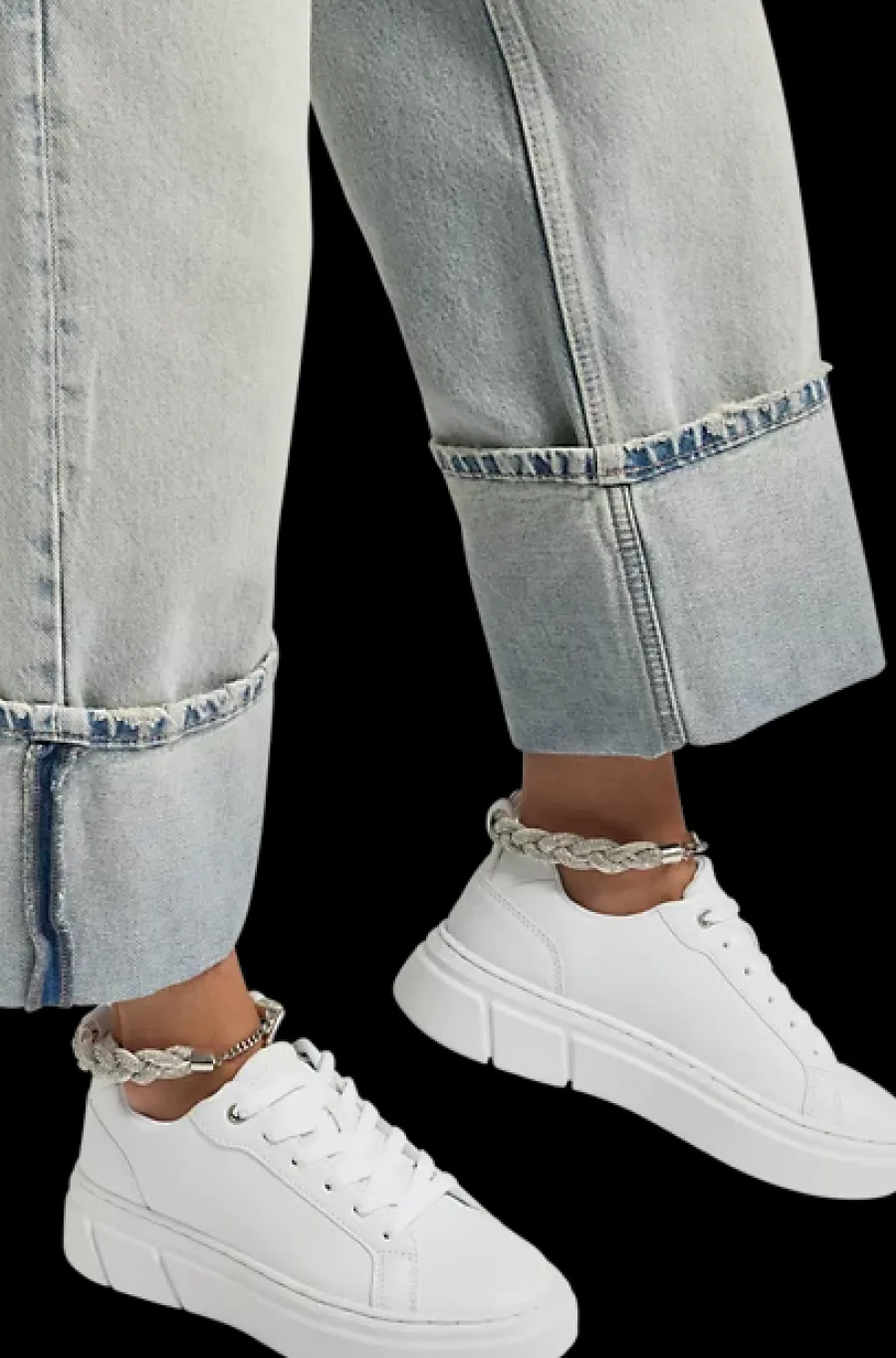 białe sneakersy damskie z łańcuszkiem Damskie Sportowe
