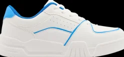 Online białe sneakersy damskie z niebieskimi akcentami Damskie Sportowe