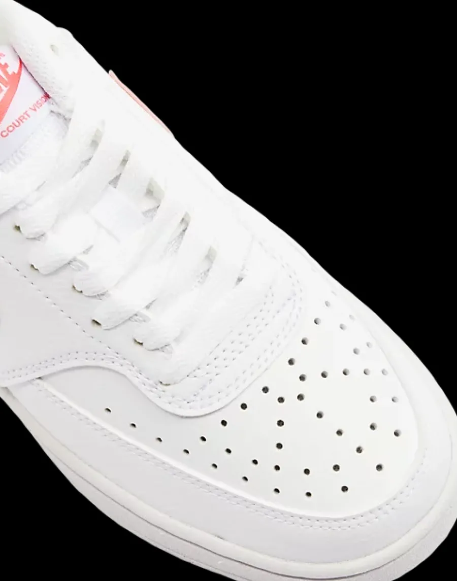 Sale białe sneakersy damskie Court Vision z koralowymi elementami Damskie Sportowe