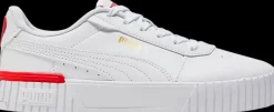 New białe sneakersy damskie Caria 2.0 z czerwonym akcentem Dzieci Sportowe|Markowe