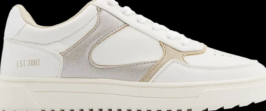Outlet białe sneakersy damskie z kremowymi elementami Damskie Sportowe
