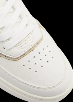 Outlet białe sneakersy damskie z kremowymi elementami Damskie Sportowe