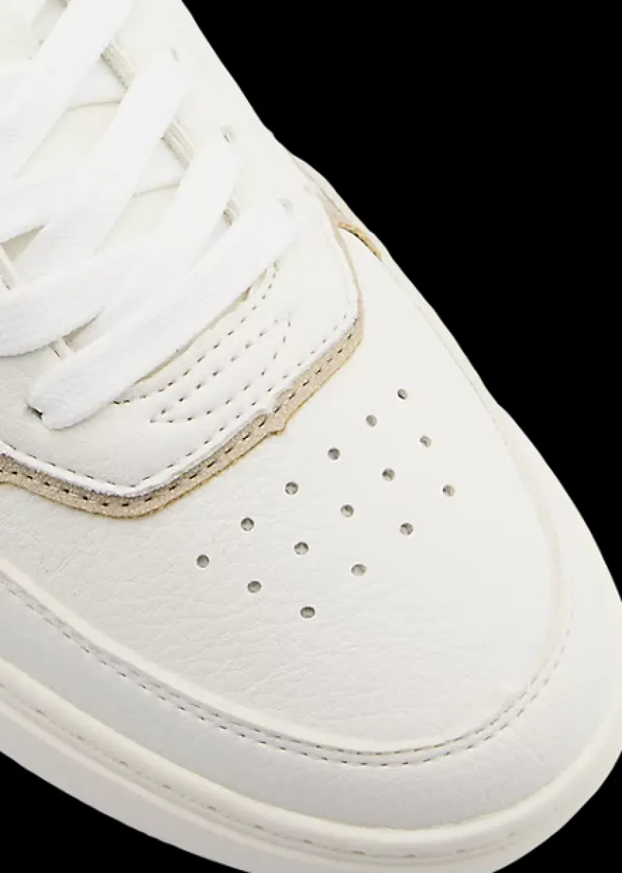 Outlet białe sneakersy damskie z kremowymi elementami Damskie Sportowe