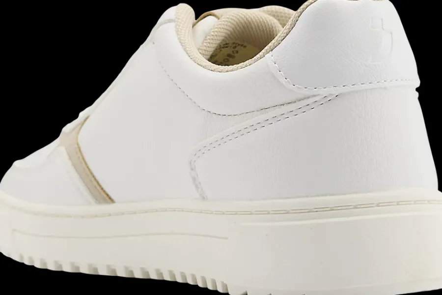 Outlet białe sneakersy damskie z kremowymi elementami Damskie Sportowe