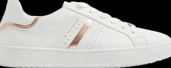 Best białe sneakersy damskie ze złotymi elementami Damskie Sportowe