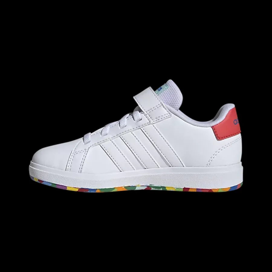 Best białe sneakersy dziecięce Grand Court na kolorowej podeszwie Dzieci Sportowe