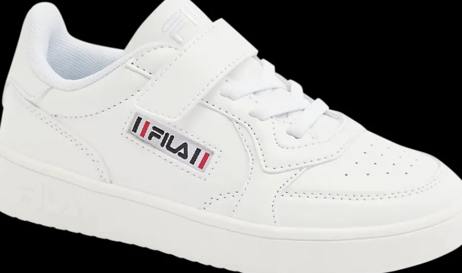 Online białe sneakersy dziecięce z zapięciem na rzep Dzieci Sportowe|Do Szkoły