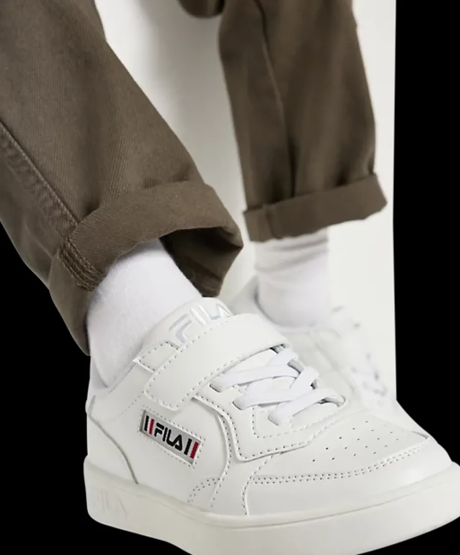 Online białe sneakersy dziecięce z zapięciem na rzep Dzieci Sportowe|Do Szkoły