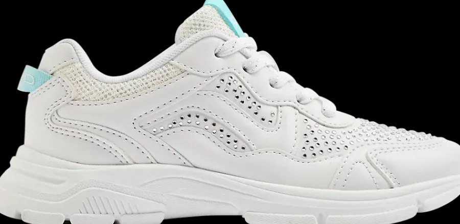 Best białe sneakersy dziewczęce ozdobione kryształkami Dzieci Sportowe