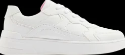 białe sneakersy dziewczęce z różowym środkiem Dzieci Sportowe