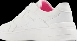 białe sneakersy dziewczęce z różowym środkiem Dzieci Sportowe