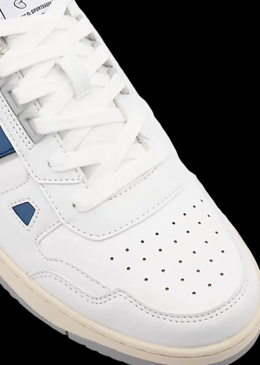 Online białe sneakersy męskie z granatowymi elementami Męskie Sportowe