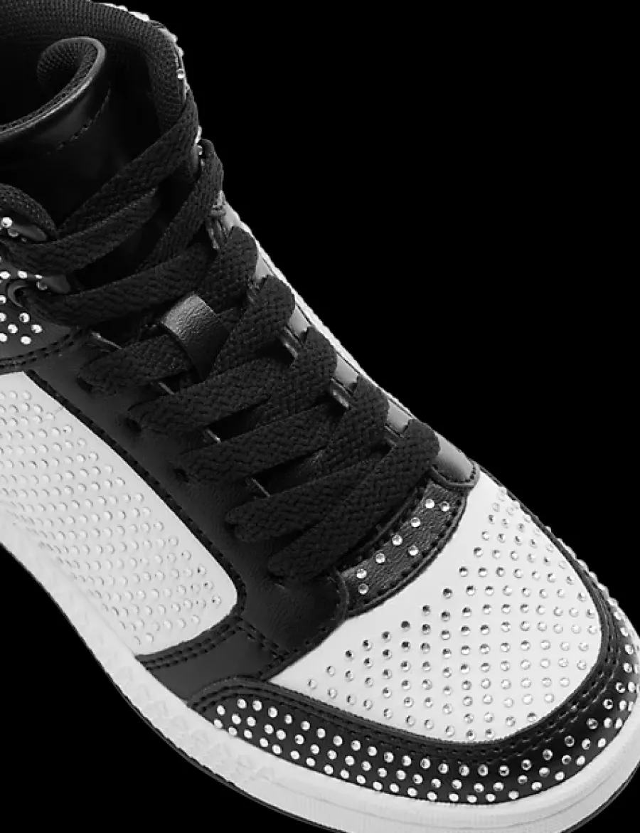 Sale biało-czarne sneakersy dziewczęce Dzieci Sportowe|Do Szkoły