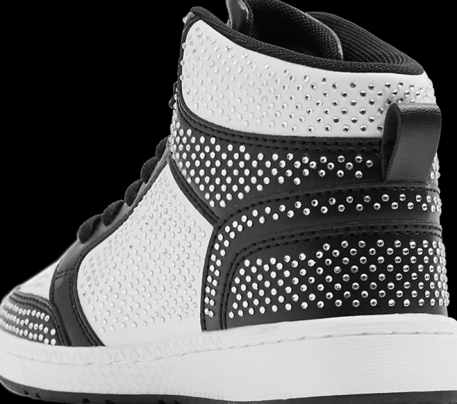 Sale biało-czarne sneakersy dziewczęce Dzieci Sportowe|Do Szkoły