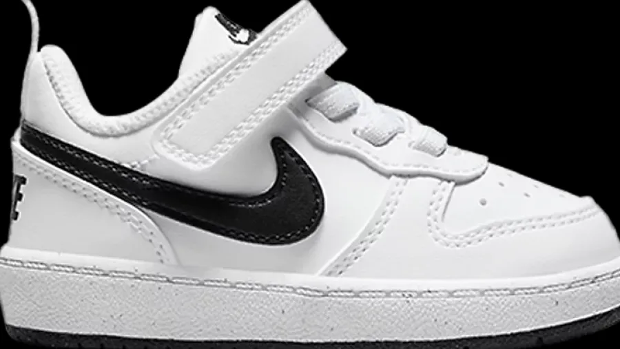 Online biało-czarne sneakersy dziecięce Court Borough Dzieci Sportowe