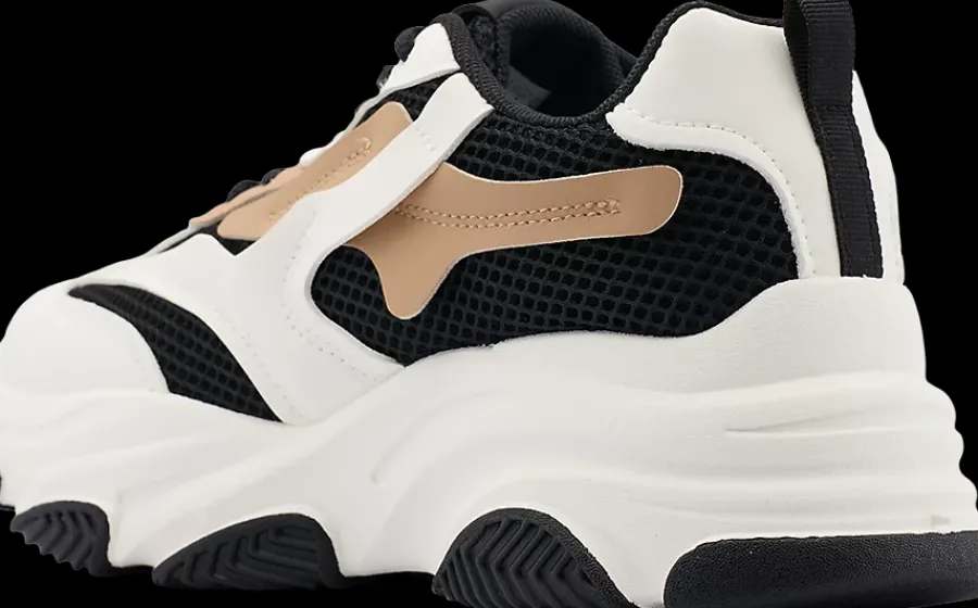Discount biało-czarno-beżowe sneakersy damskie Damskie Sportowe