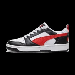 biało-czarno-czerwone sneakersy młodzieżowe Rebound V6 Low Dzieci Sportowe