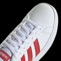 Best biało-czerwone sneakersy męskie Grand Court Base 2.0 Męskie Sportowe|Markowe