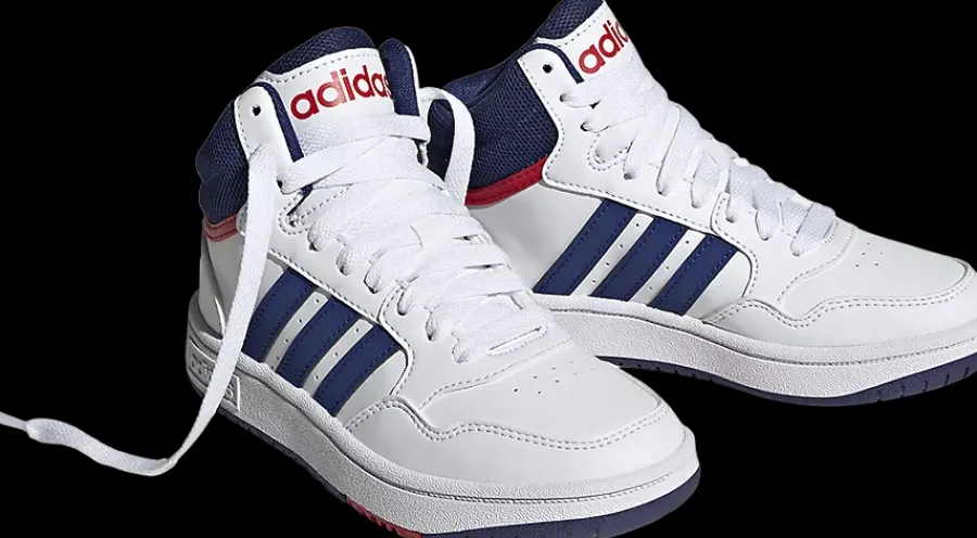New biało-granatowe sneakersy młodzieżowe Hoops Mid 3.0 Dzieci Sportowe