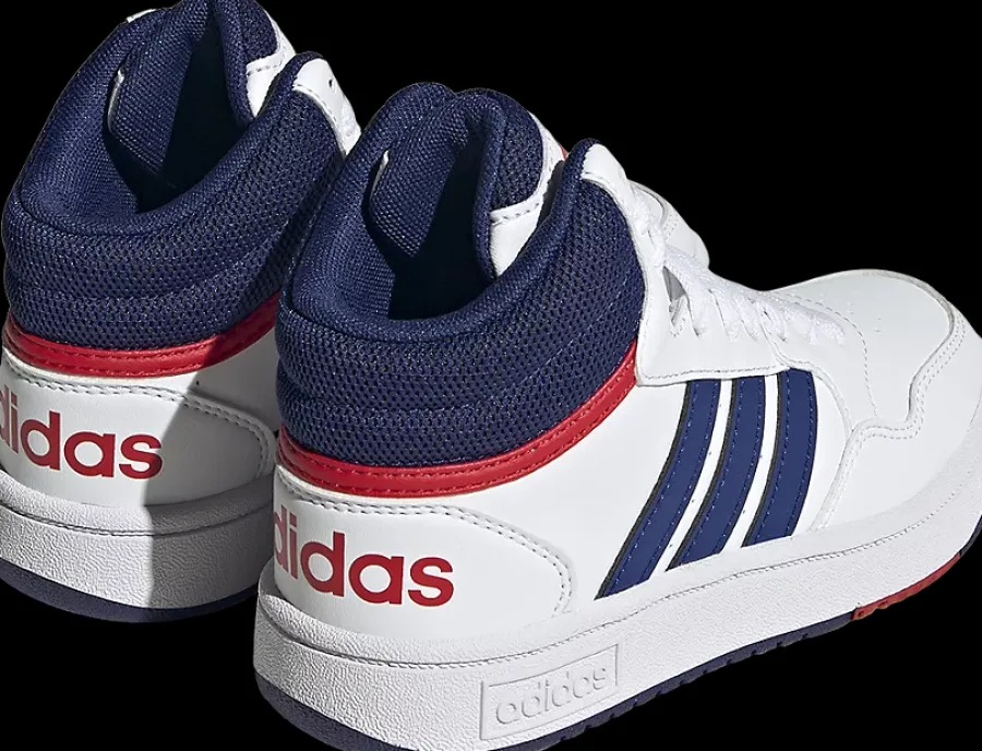 New biało-granatowe sneakersy młodzieżowe Hoops Mid 3.0 Dzieci Sportowe