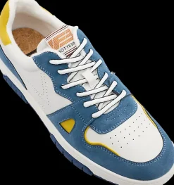Online biało-niebiesko-żółte sneakersy męskie Męskie Półbuty