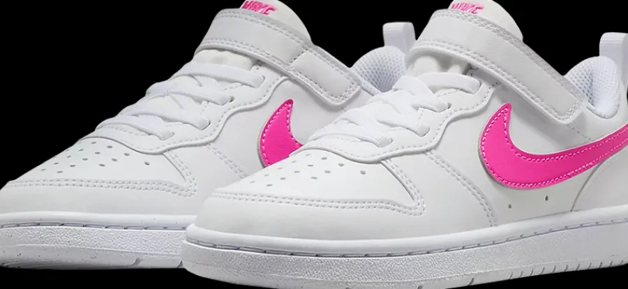Online biało-różowe sneakersy dziecięce Court Borough Low Recraft Dzieci Sportowe|Markowe