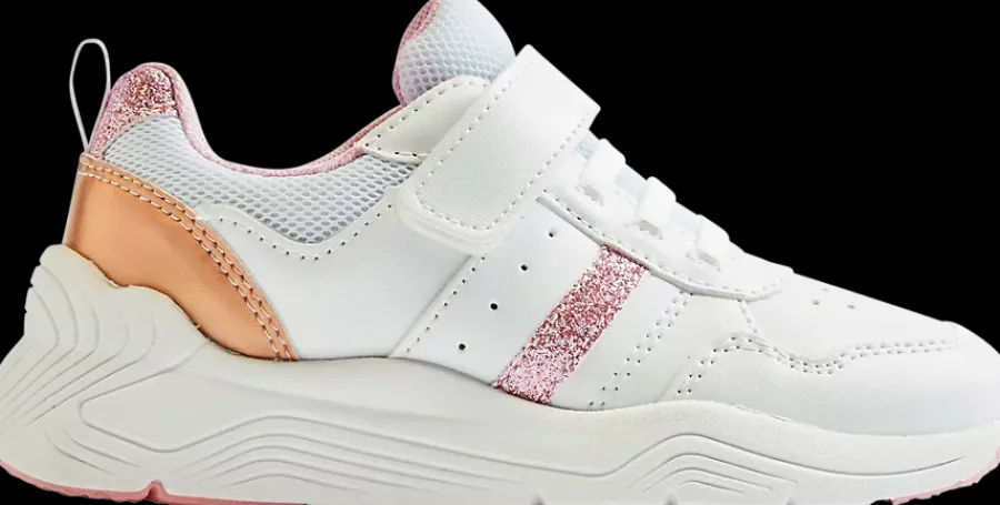 Clearance biało-różowe sneakersy dziewczęce Dzieci Sportowe