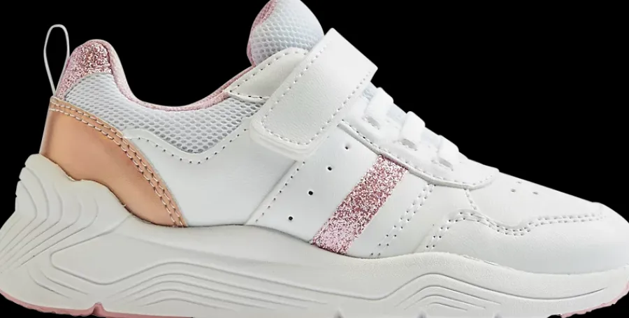 Clearance biało-różowe sneakersy dziewczęce Dzieci Sportowe