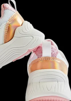 Clearance biało-różowe sneakersy dziewczęce Dzieci Sportowe