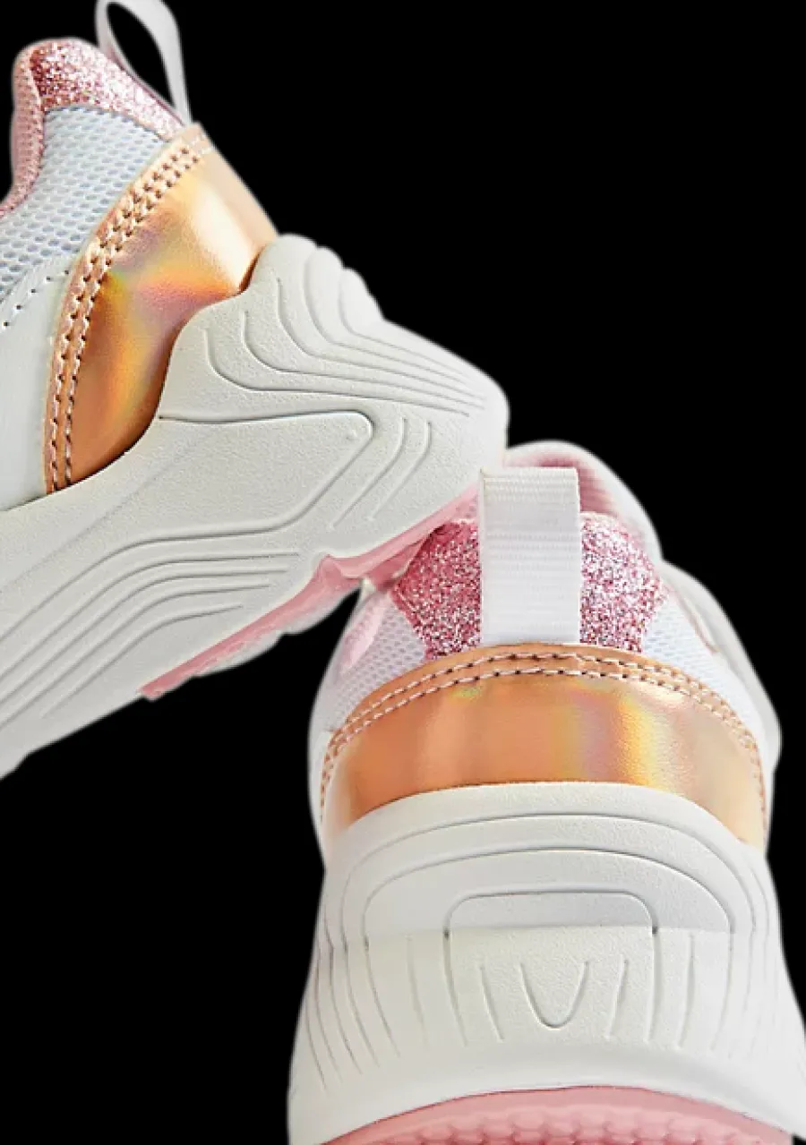 Clearance biało-różowe sneakersy dziewczęce Dzieci Sportowe