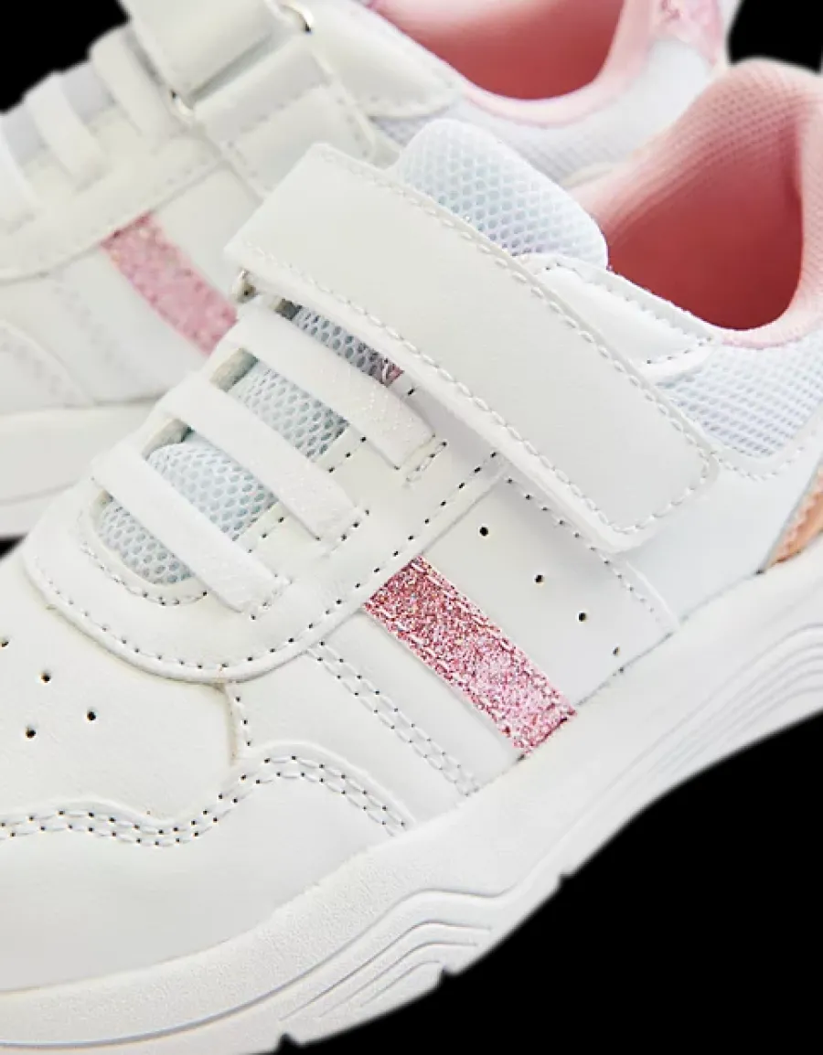 Clearance biało-różowe sneakersy dziewczęce Dzieci Sportowe