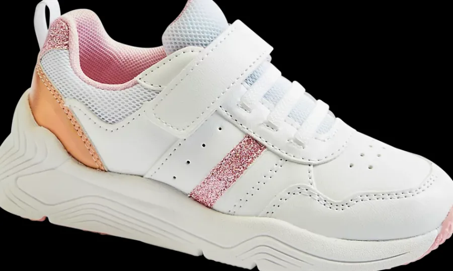 Clearance biało-różowe sneakersy dziewczęce Dzieci Sportowe