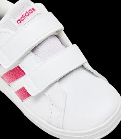 Best biało-różowe sneakersy dziewczęce Grand Court 2.0 Dzieci Sportowe|Markowe