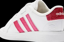 Best biało-różowe sneakersy dziewczęce Grand Court 2.0 Dzieci Sportowe|Markowe