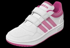 Sale biało-różowe sneakersy dziewczęce Hoops 3.0 Dzieci Sportowe|Markowe