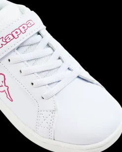 Online biało-różowe sneakersy dziewczęce Kelford Dzieci Sportowe|Do Szkoły