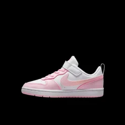 Sale biało-różowe sneakersy dziewczęce Court Borough Low Dzieci Sportowe