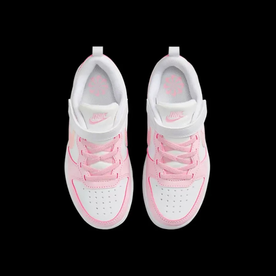 Sale biało-różowe sneakersy dziewczęce Court Borough Low Dzieci Sportowe