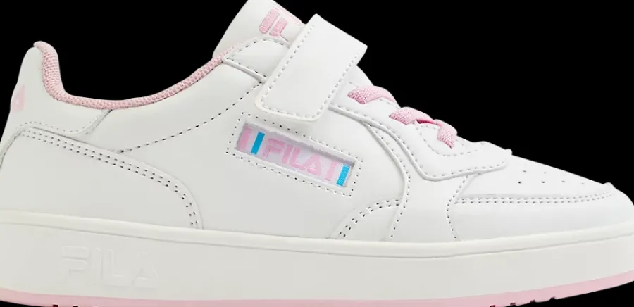 Online biało-różowe sneakersy dziewczęce z zapięciem na rzep Dzieci Sportowe