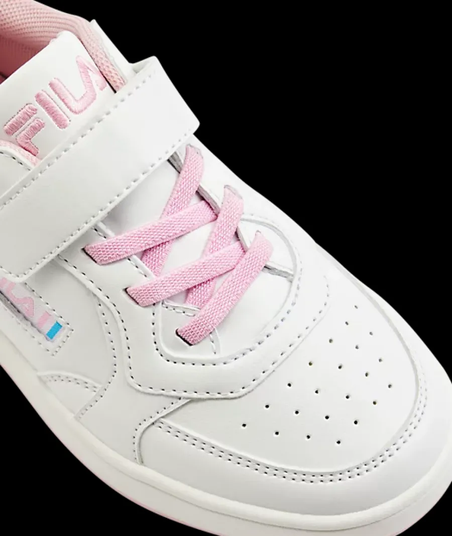 Online biało-różowe sneakersy dziewczęce z zapięciem na rzep Dzieci Sportowe
