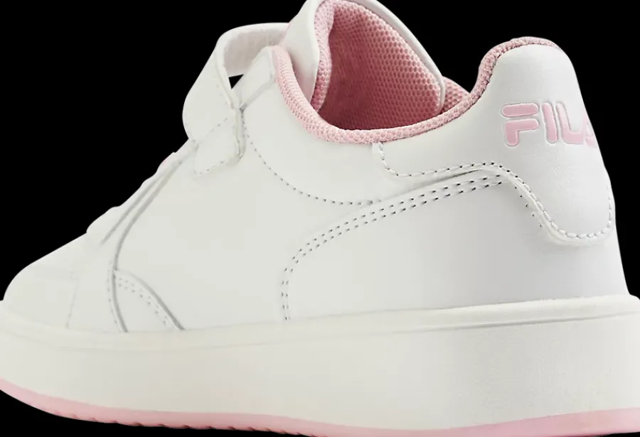 Online biało-różowe sneakersy dziewczęce z zapięciem na rzep Dzieci Sportowe